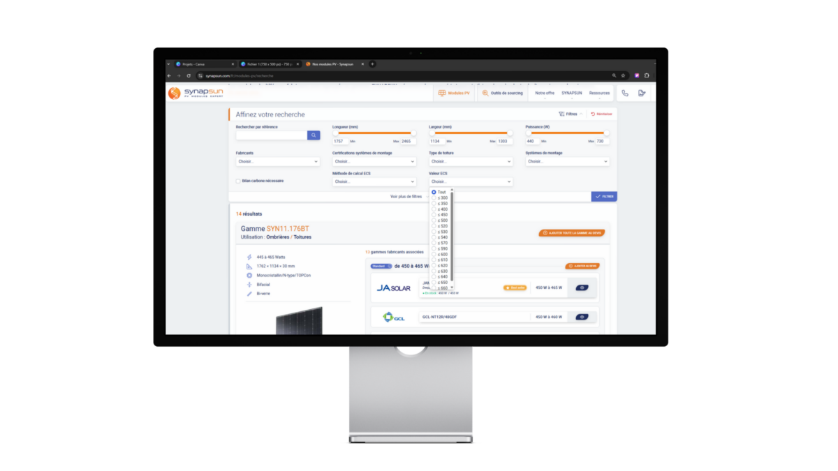 Nouveau filtre ECS sur Synapsun.com : Optimisez vos projets solaires
