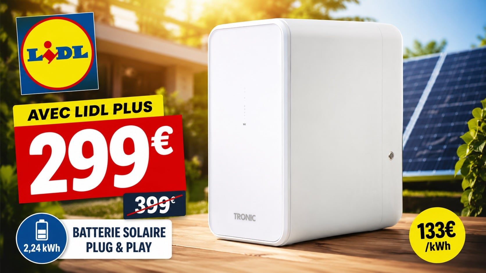 Batterie solaire lidl : offre à moins de 300 euros en allemagne